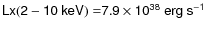 $\sf {Lx(2-10~keV)=} \sf {7.9\times 10^{38}~erg~s^{-1}}$