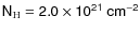 $\sf {N_{\rm H}=2.0\times
10^{21}~cm^{-2}}$