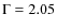 $\rm {\Gamma=2.05}$