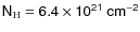 $\sf {N_{\rm H}=6.4\times 10^{21}~cm^{-2}}$