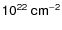 $\sf { 10^{22}~cm^{-2}}$