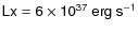 $\sf {Lx=6\times
10^{37}~erg~s^{-1}}$
