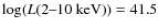 $\log(L(2\hbox{--}10~{\rm
keV}))=41.5$
