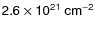 $\sf {2.6\times
10^{21}~cm^{-2}}$