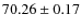 $70.26 \pm 0.17$