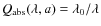 $Q_{\rm abs}(\lambda,a)= \lambda_0/\lambda$