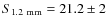 $S_{\rm 1.2~mm}= 21.2 \pm 2$