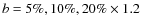 $b=5\%, 10\%, 20\% \times 1.2$