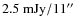 $\rm 2.5~mJy/11''$