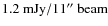 $\rm 1.2~mJy/11''~beam$
