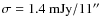 $ \rm \sigma = 1.4~mJy/11''$