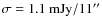 $ \rm \sigma = 1.1~mJy/11''$