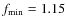 $f_{\rm min}=
1.15$