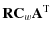 $\displaystyle %
\mathbf{R}{\mathbf{C}_w}\mathbf{A}^{\rm T}$