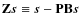 $\mathbf{Z}\vec{s}\equiv \vec{s}- \mathbf{P}\mathbf{B}\vec{s}$