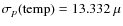 $\sigma_p({\rm temp}) = 13.332~\mu$
