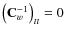 $\left({\mathbf{C}_w^{-1}}\right)_{tt} = 0$