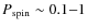 $P_{\rm spin}\sim 0.1{-}1$