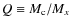$Q\equiv M_{\rm c}/M_{x}$