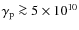 $\gamma_{\rm p} \ga 5 \times 10^{10}$