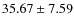 $ 35.67 \pm 7.59 $