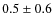 $0.5\pm0.6$