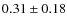 $0.31 \pm 0.18$