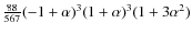 $\frac{88}{567}(-1 +\alpha)^{3}(1 +\alpha)^{3} (1+ 3 \alpha ^{2})$