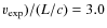 $v_{\rm exp})/(L/c) = 3.0$