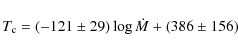 \begin{displaymath}T_{\rm c} = (-121 \pm 29) \log \dot{M} + (386 \pm 156)
\end{displaymath}