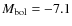 $M_{\rm bol} = -7.1$
