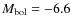 $M_{\rm bol}= -6.6$