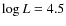 $\log L = 4.5$