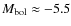 $M_{\rm bol} \approx -5.5$