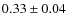 $0.33 \pm 0.04$