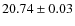 $ 20.74 \pm 0.03$
