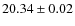 $ 20.34 \pm 0.02$