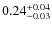 $0.24^{\rm +0.04}_{-0.03}$