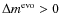 $\Delta m^{{\rm evo}}>0$