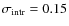 $\sigma_{{\rm intr}}=0.15$