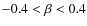 $-0.4<\beta<0.4$