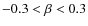 $-0.3<\beta<0.3$