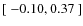 $[\;-0.10,0.37\;]$