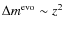 $\Delta m^{{\rm evo}}\sim z^2$