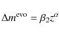 \begin{displaymath}%
\Delta m^{{\rm evo}} = \beta_2 z^{\alpha}
\end{displaymath}