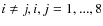 $i\neq j, i,j=1,...,8$