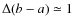 $\Delta(b-a)\simeq 1$