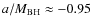 $a/M_{\rm BH}\approx -0.95$