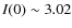 $I(0)\sim 3.02$