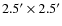 $2.5'\times2.5'$